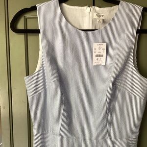 J Crew Seersucker blue/ white dress